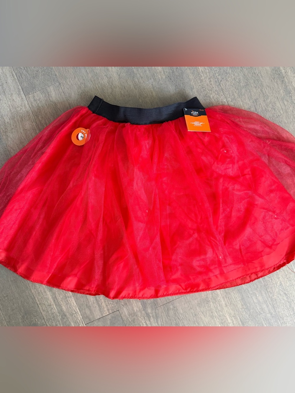 Target Red Tulle Skater Skirt with Black Waistband